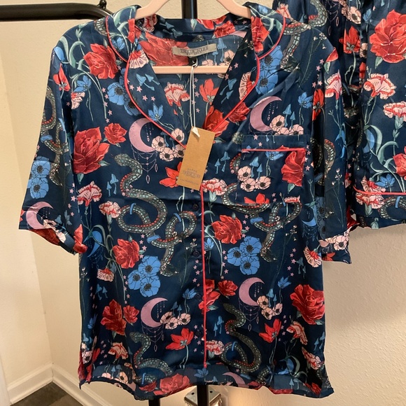 NWT, Anthropology Satin Lounge Set By “Their Nibs”, Size Large - Picture 3 of 5